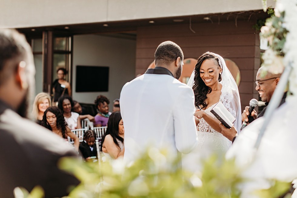  Rooftop wedding ceremony at 21c hotel Louisville.  