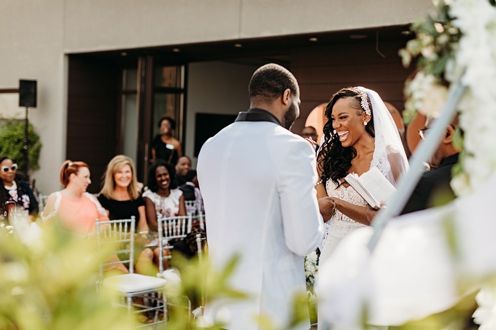  Rooftop wedding ceremony at 21c hotel Louisville.  