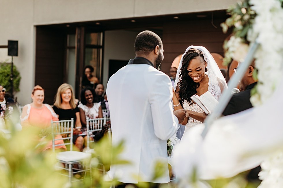  Rooftop wedding ceremony at 21c hotel Louisville.  