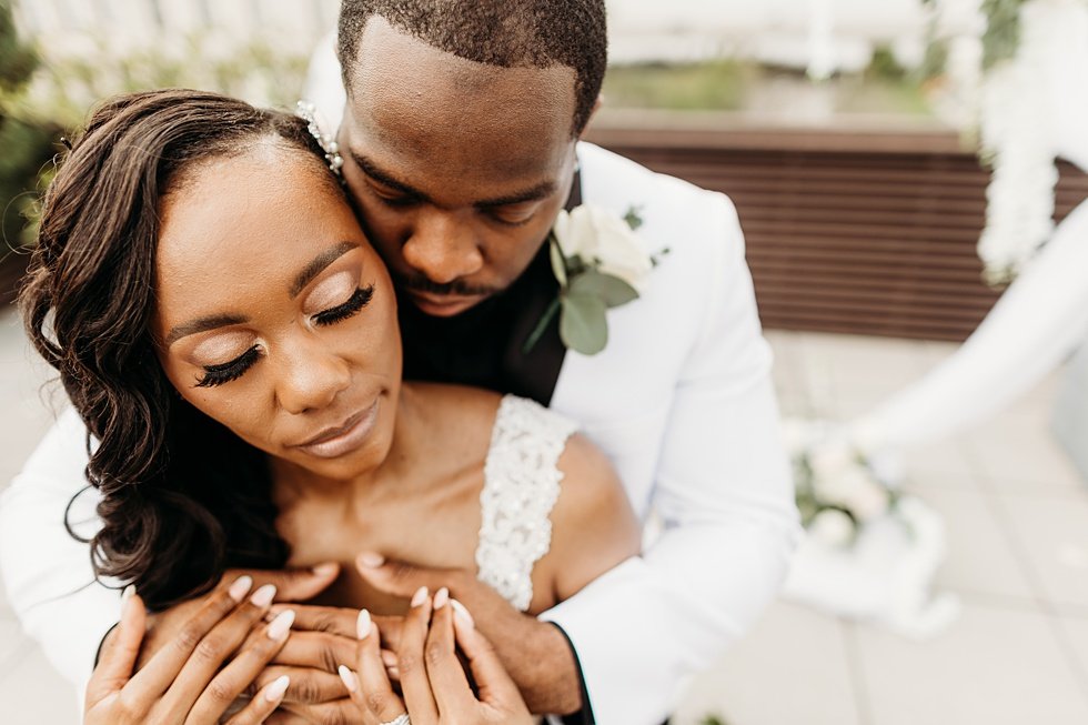  Rooftop bride and groom portraits at 21c hotel louisville, kentucky.  