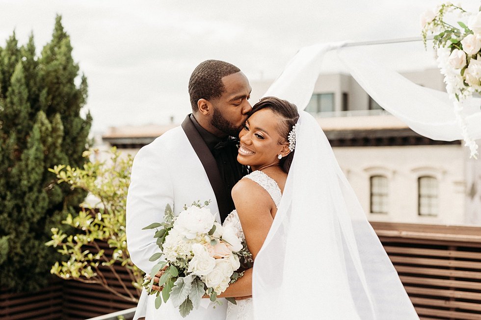  Rooftop bride and groom portraits at 21c hotel louisville, kentucky.  