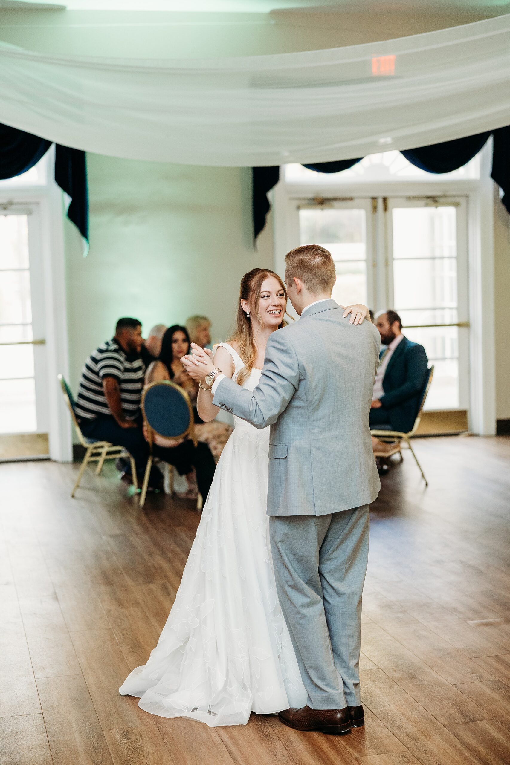 Bride and Groom first dance during their reception at Gardencourt