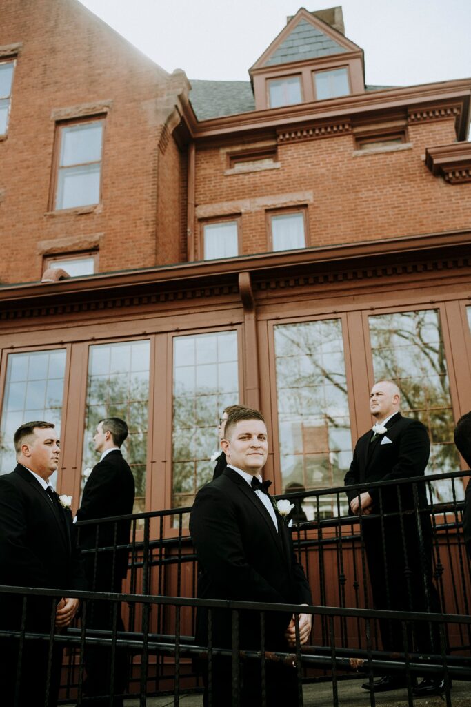 Groomsmen wedding party portrait.