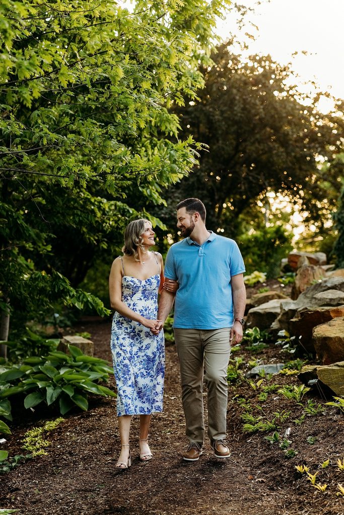 Engagement session at Coxhall Gardens in Carmel, Indiana.